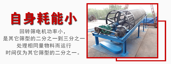 滾筒篩耗能小，使用壽命長，維修方便
